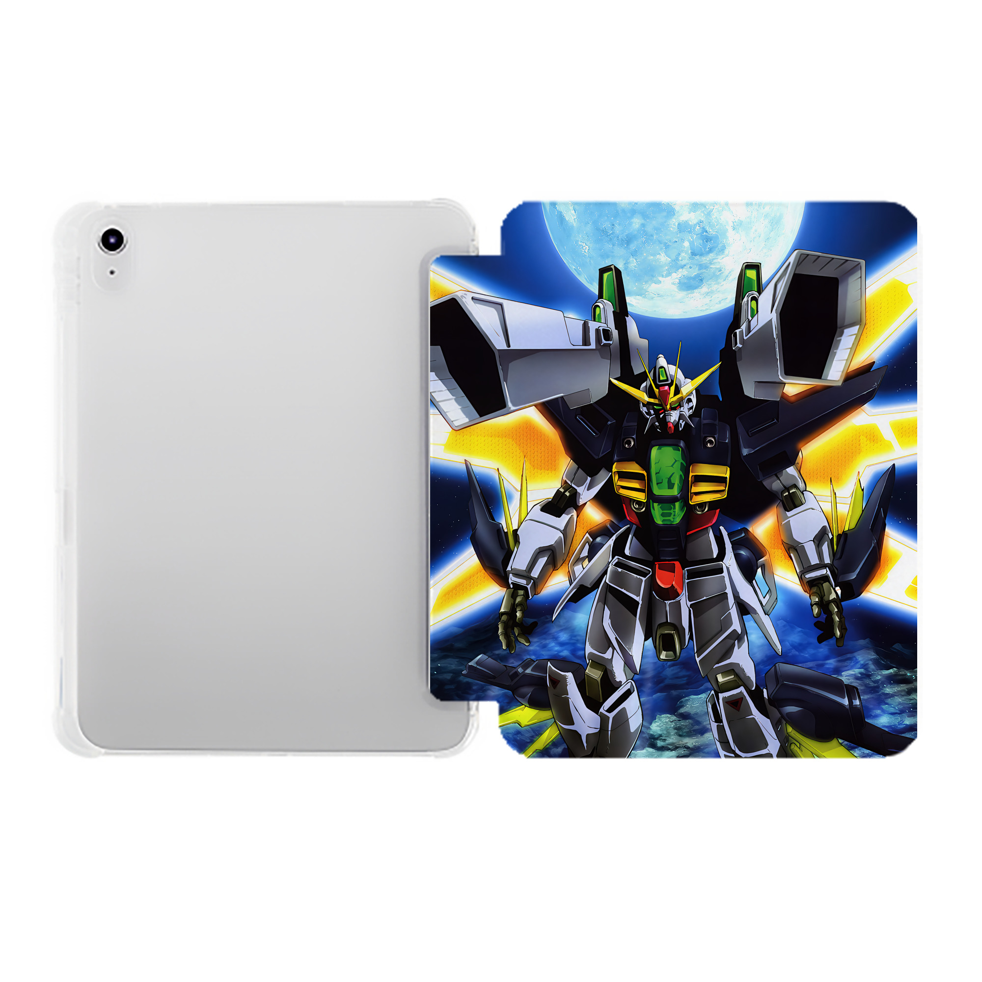 （画像用） 機動戦士ガンダム Mobile Suit Gundam IPad ケース ペン収納付き 三つ折りスタンド PUレザー×シリコン 対応機種9.5/10.5/10.9インチ